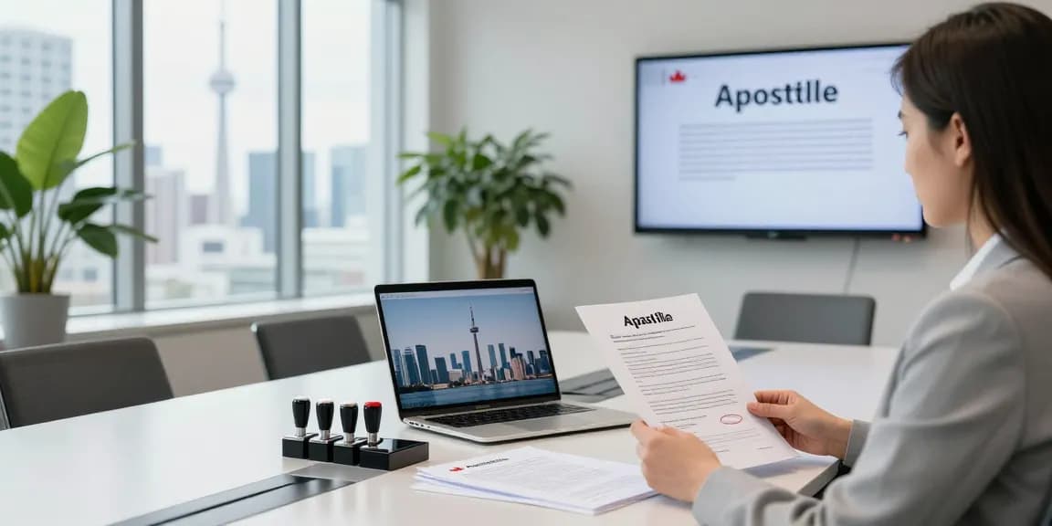 Apostille Toronto Canada legal services professional discussing document certification