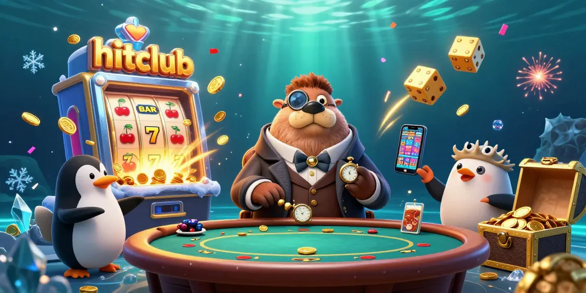 Experience excitement at hitclub, where a walrus competes in a card game while winning coins and jackpots.