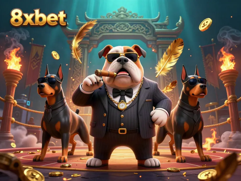 Experience thrilling excitement with 8xbet's mafia-themed gaming scene featuring intense action elements.