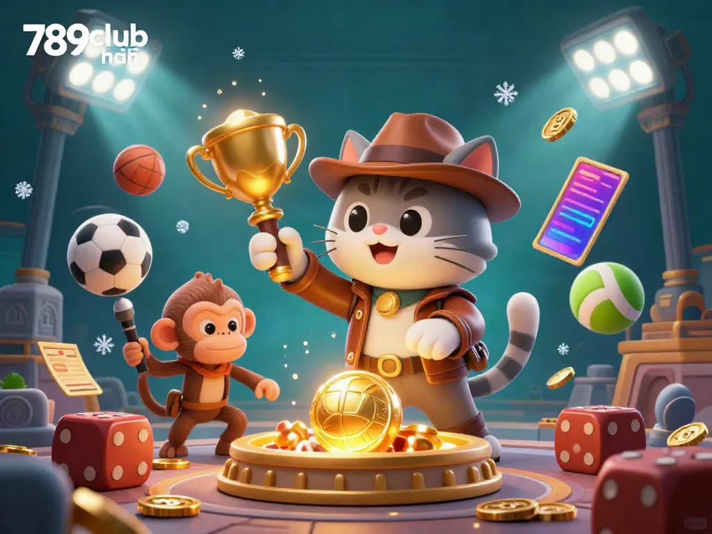 Experience thrilling moments with 789club chính hãng as our explorer cat uncovers a golden casino treasure.