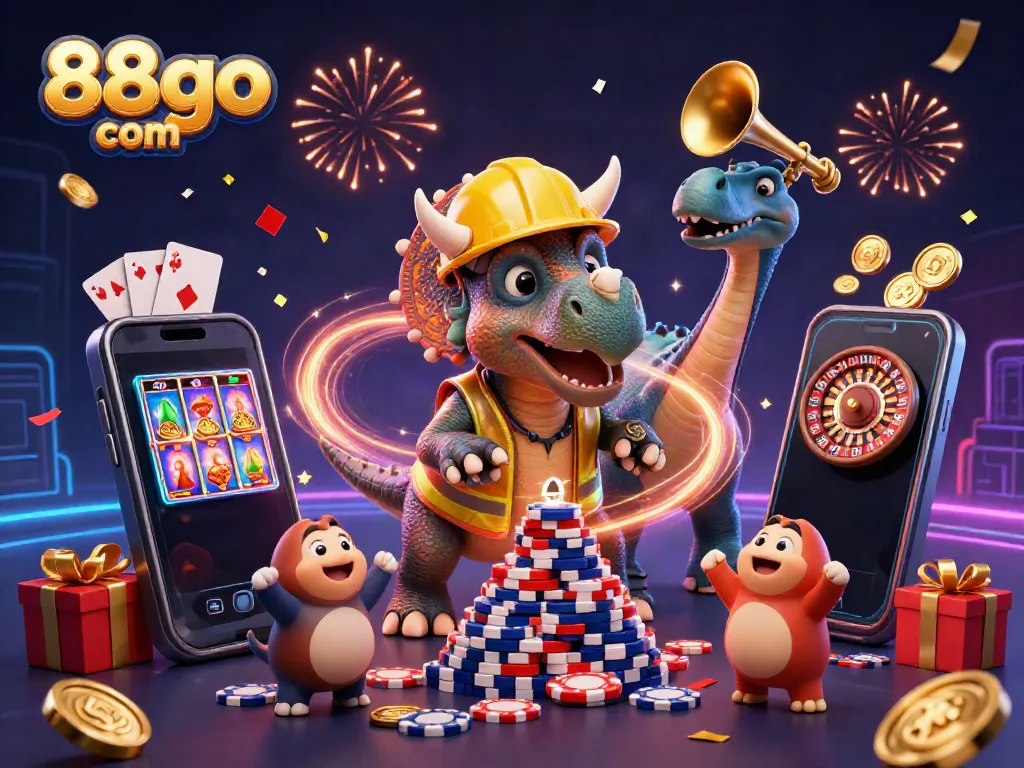 Engage with the adventures of 88go com in a vibrant casino scene filled with celebrations.