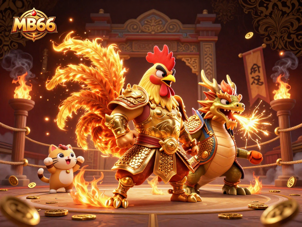 Engage with MB66's thrilling cockfighting adventure featuring dynamic characters and immersive gaming elements.