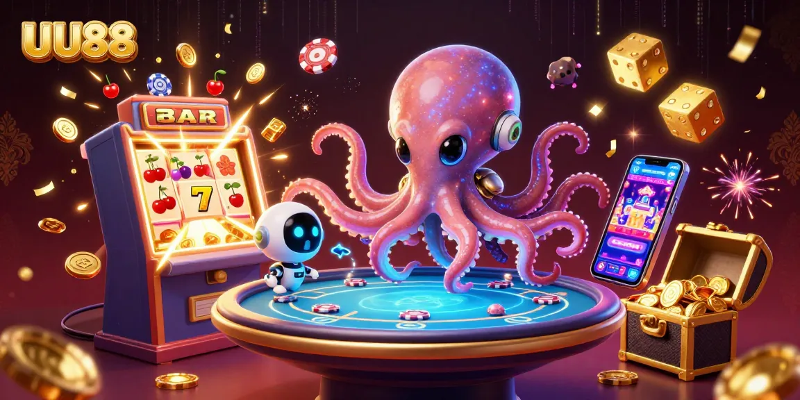 Experience the thrill of winning at UU88 with unique 3D alien characters and lively casino elements.