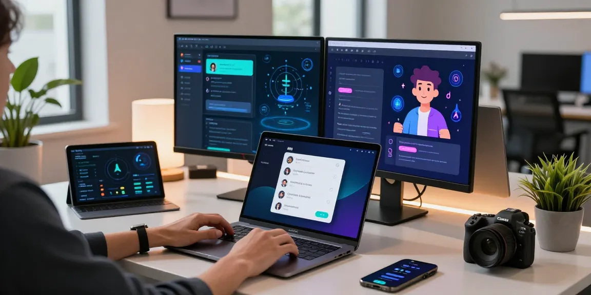Engaging with Crush AI on a sleek laptop in a modern workspace.