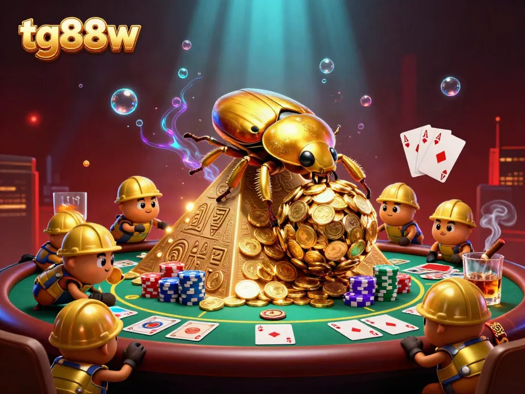 Experience thrilling wins with the tg88w casino action featuring golden beetles and casino elements.