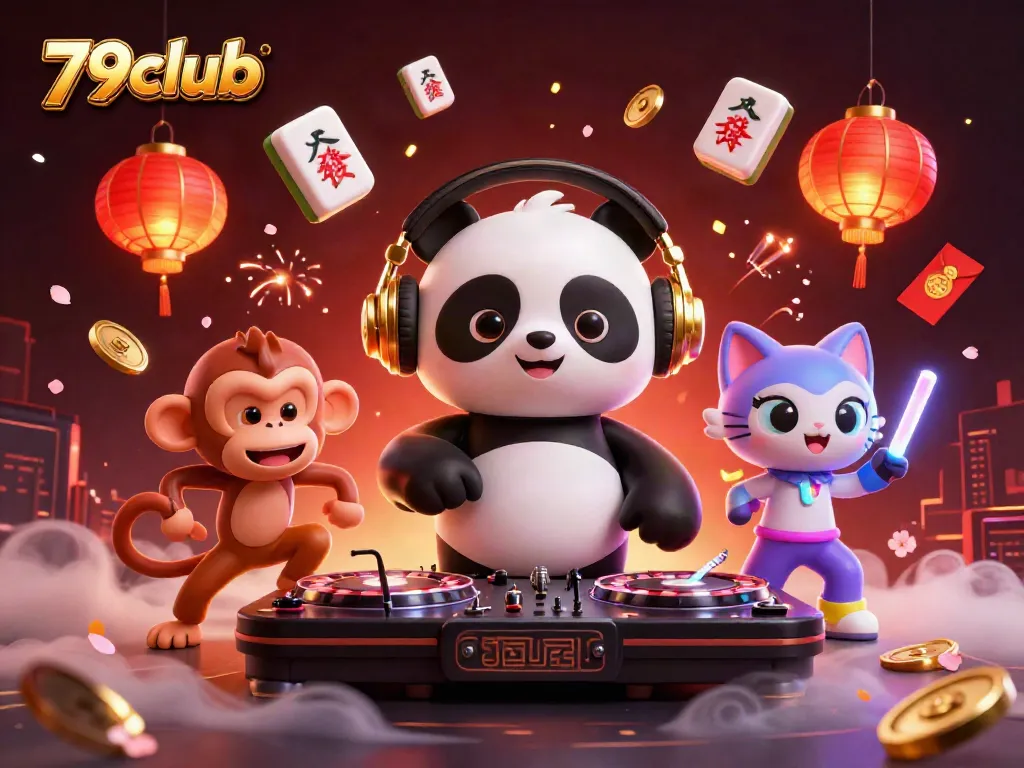 Experience gaming excitement at 79club with vibrant characters and dynamic casino elements.