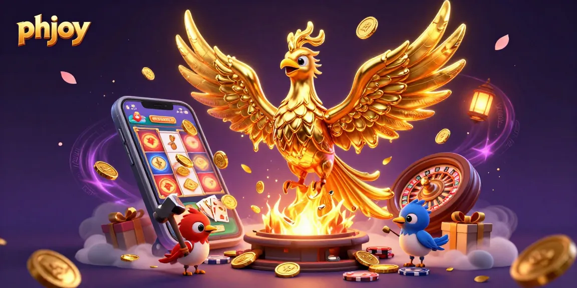 Join phjoy's thrilling adventure as molten gold transforms into prizes in this vibrant casino scene.