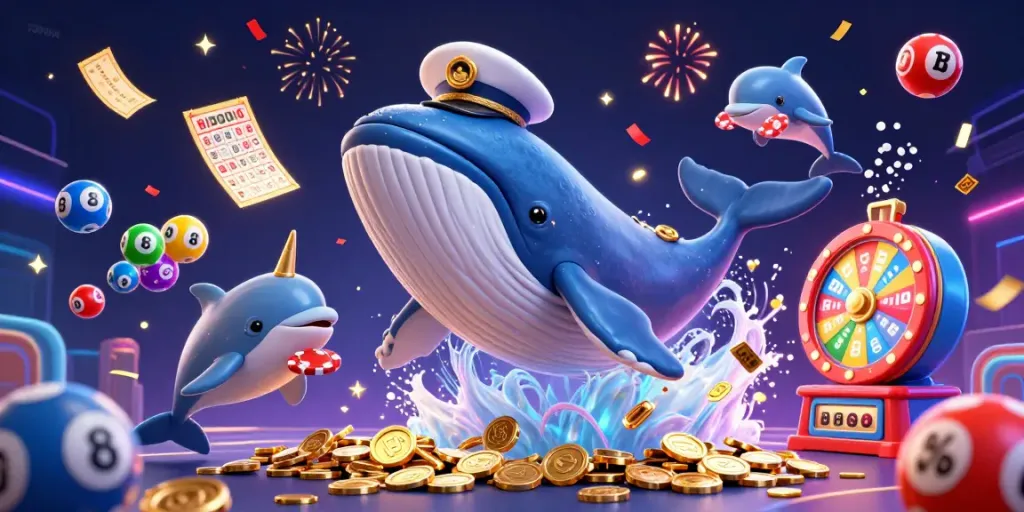 Experience thrilling wins with 789WIN, showcasing a colorful illustration of casino excitement.