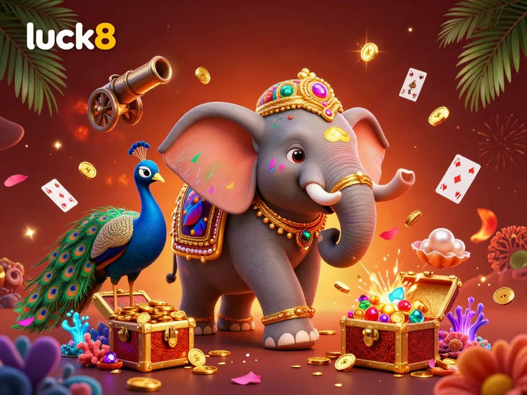 Experience the thrill of luck8 with vibrant casino elements and engaging characters in action.