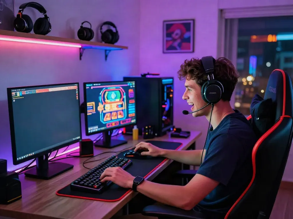 Dynamic gaming scene at https://du88az.net/ with a focused player engaged in online casino games.