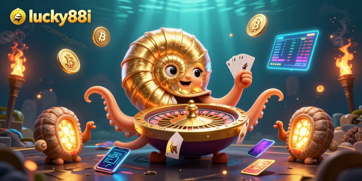 Experience thrilling wins at lucky88i with a vibrant underwater casino scene featuring a giant nautilus.