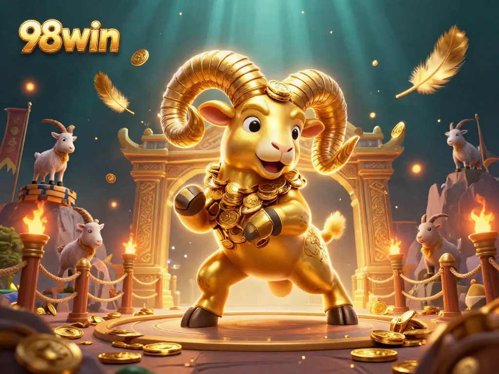 98win engages players in an energetic casino scene with vibrant golden visuals and dynamic elements.