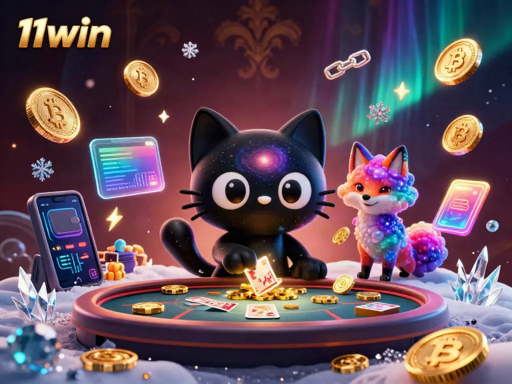 Engage in thrilling 11win casino action, with a black hole cat captivating in a cosmic scene.