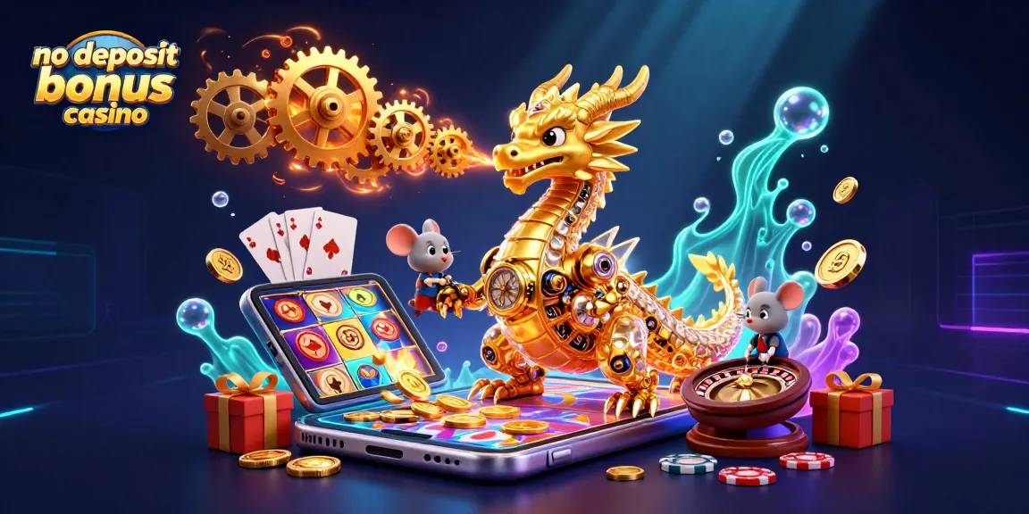 Engage in exciting gameplay at the no deposit bonus casino with golden dragon and vibrant slot elements.