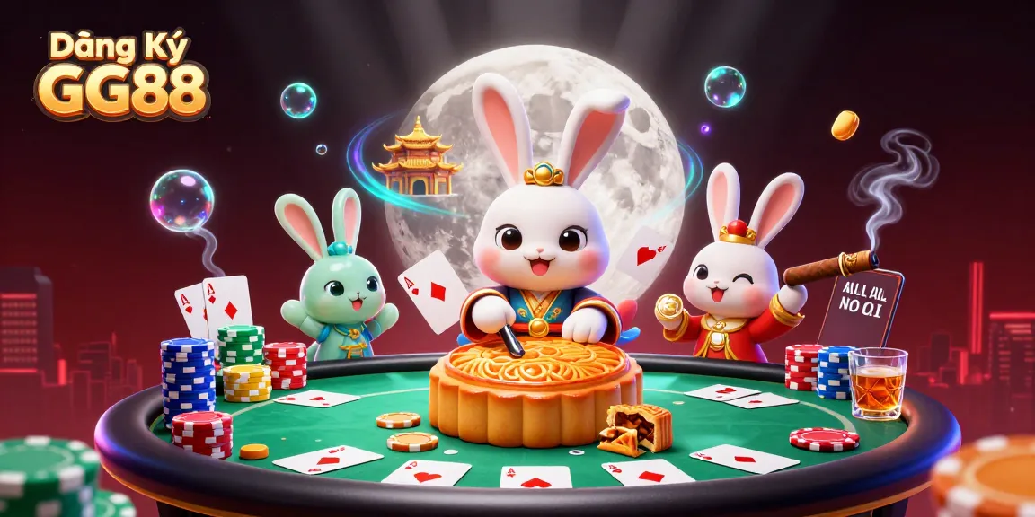 Join the fun at Đăng Ký GG88 with poker chips revealed by moon rabbits, excitement awaits.